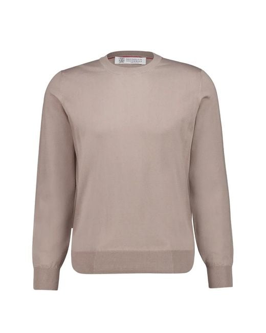 Brunello Cucinelli Gray Pull À Col Rond for men