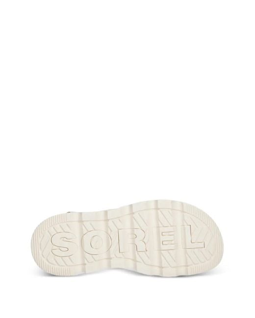 Sorel White Touch-Strap Platform Sandals