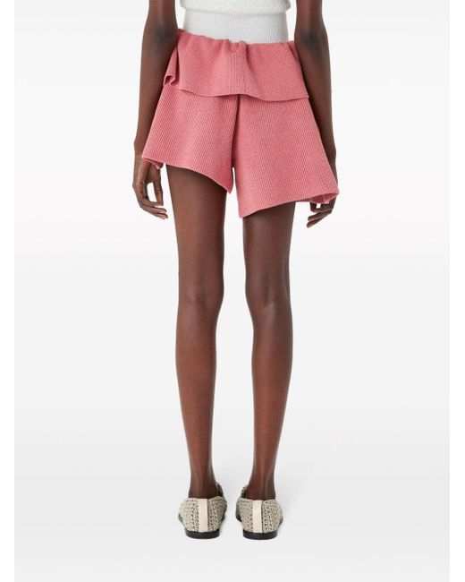 J.W. Anderson Pink Asymmetric Knitted Shorts