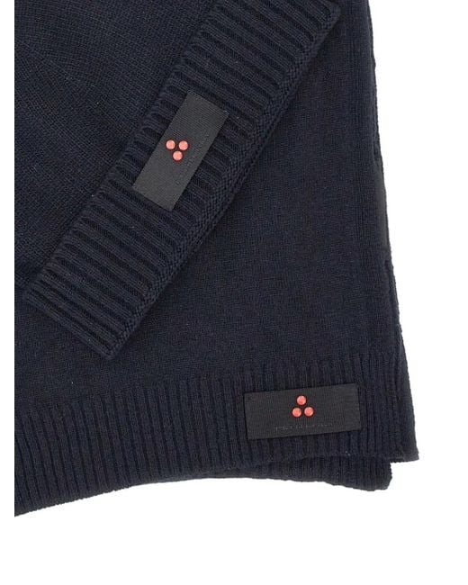 Peuterey Logo-patch Beanie Scarf Set Blue