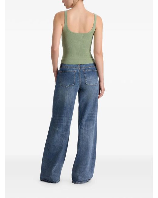 Alice + Olivia Green Shana Ribbed Tank Top