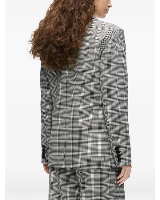 Karl Lagerfeld Gray Blazer Structuré À Carreaux