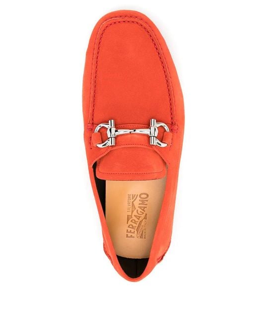 Ferragamo Red Parigi Eco Leather Loafers for men