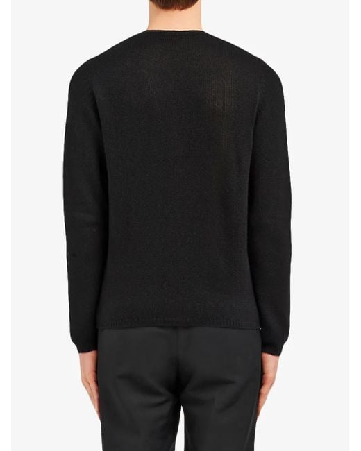 Prada Blue Cashmere Crew Neck Sweater for men
