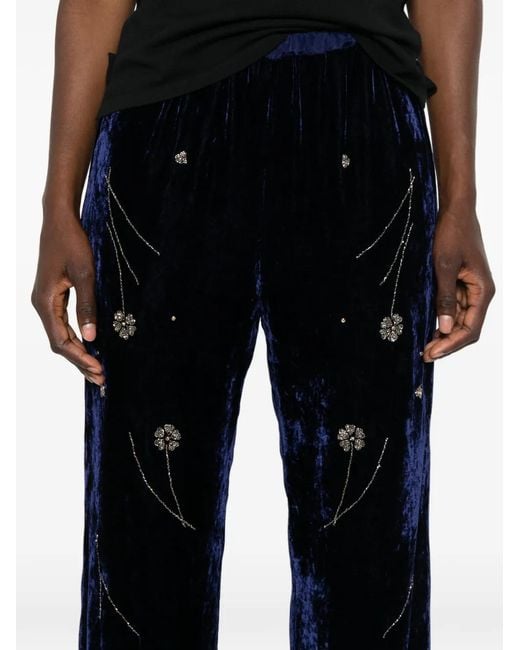 Forte_forte Black Crystal-Embellished Palazzo Pants
