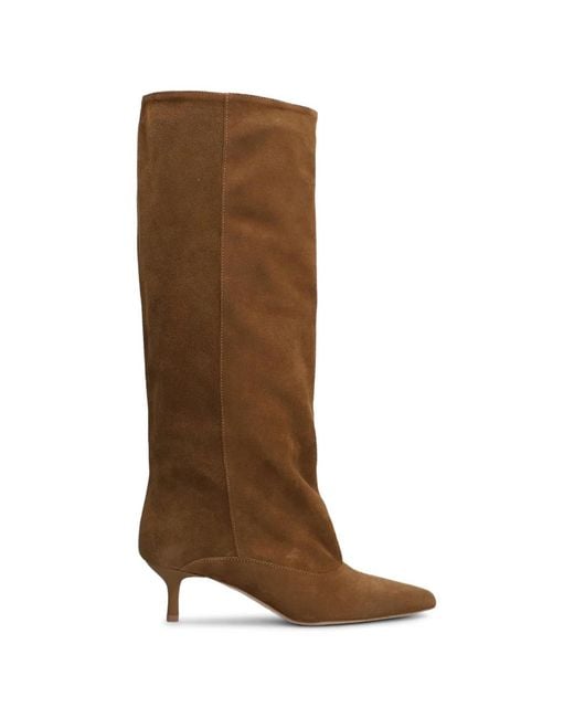 GISÉL MOIRÉ Brown 50Mm Lory Suede Knee-High Boots
