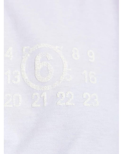 MM6 by Maison Margiela White Casual Cotton T-Shirt With Crew Neck Design