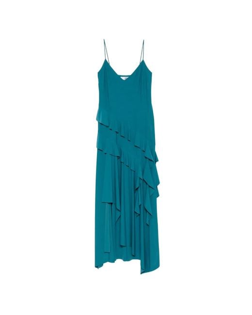 Love Moschino Blue Ruffled Asymmetric Dress