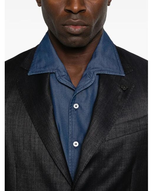 Lardini Black Button Single-Breasted Suit for men