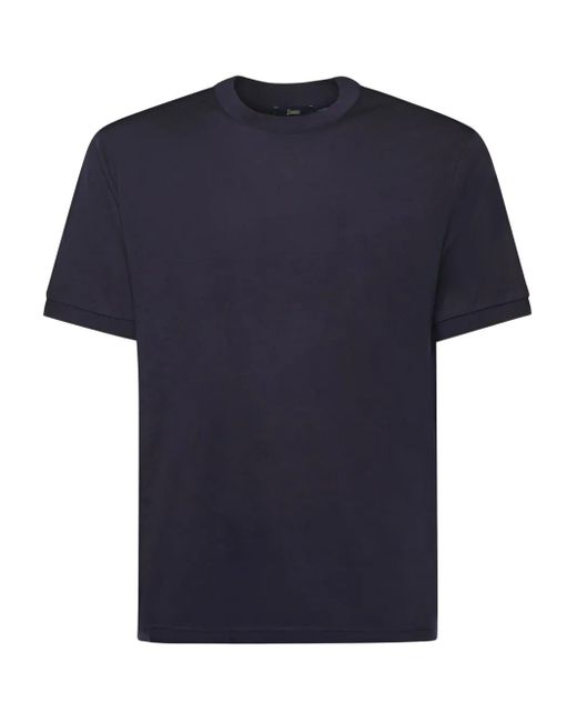 Herno Blue Crew-Neck Wool T-Shirt for men