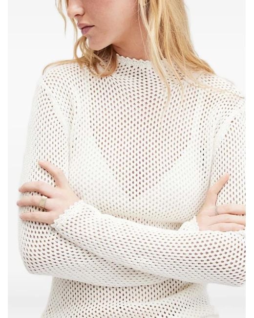 AllSaints Visnet Trui Met Hoge Hals in het Blue