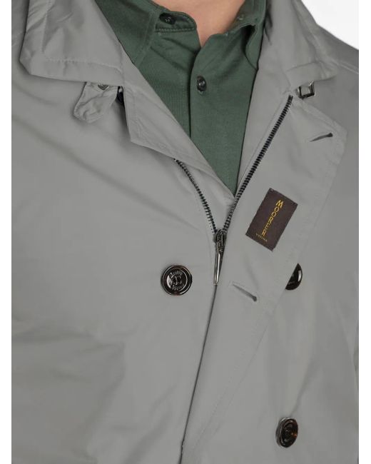 Moorer Gray Double-Breasted Zip-Front Coat for men