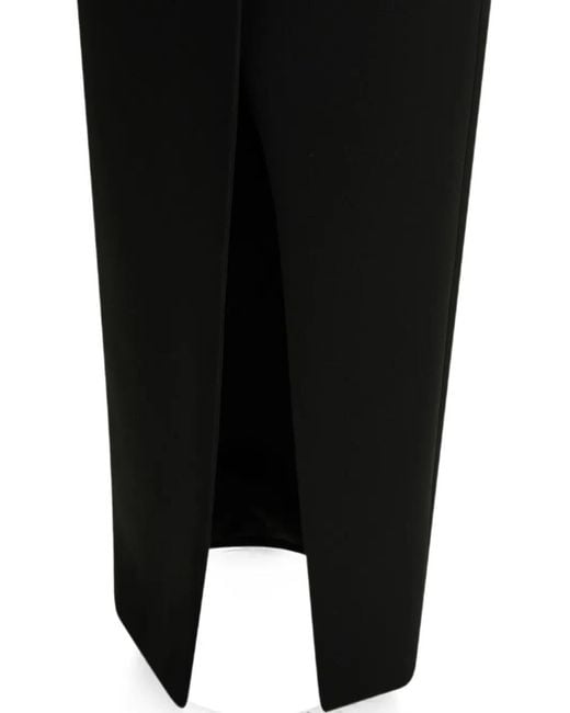 Khaite Black Luiza Slit-Detail Midi Skirt