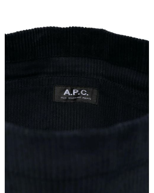 A.P.C. Black Corduroy Tote Bag
