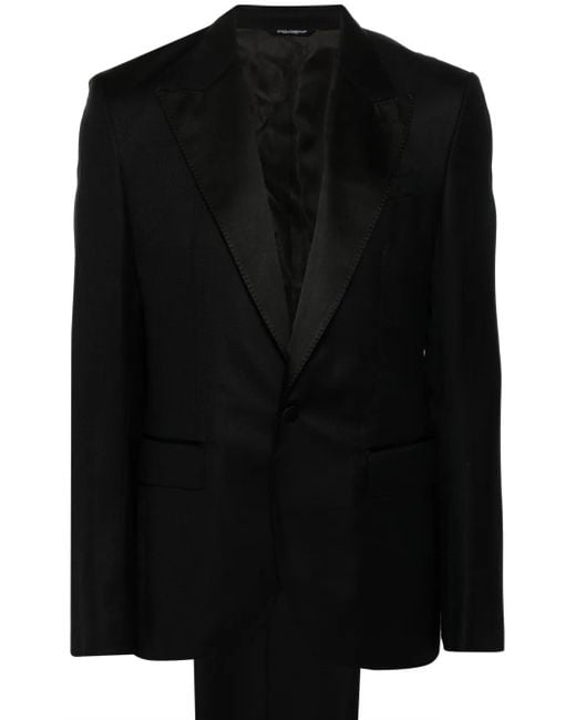 Dolce & Gabbana Black Monogram-Jacquard Suit for men