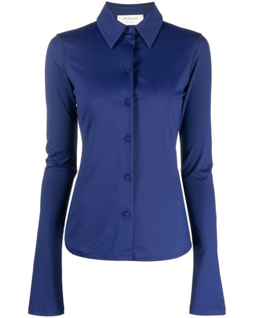 Sportmax Blue Long-sleeve Button Up Shirt