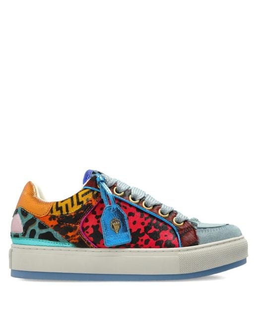 Kurt Geiger Southbank Tag Sneakers Met Patchwork in het Pink
