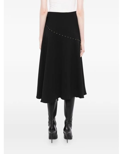 Karl Lagerfeld Black Stud-embellished midi skirt