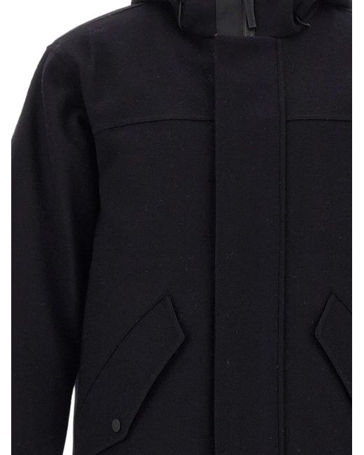 People Of Shibuya Blue Hooded Felted Coat for men