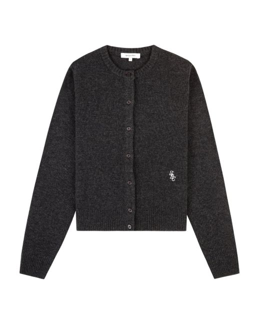 Cardigan Boutonné À Logo Sporty & Rich en coloris Black