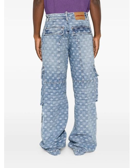 Vaqueros Con Monograma DSquared² de hombre de color Blue