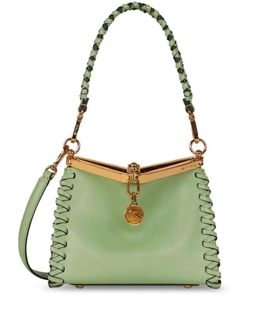 Etro Green Vela Mini Bag With Thread Work