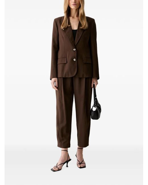 ViCOLO Brown Button-Back Notched-Lapels Jacket