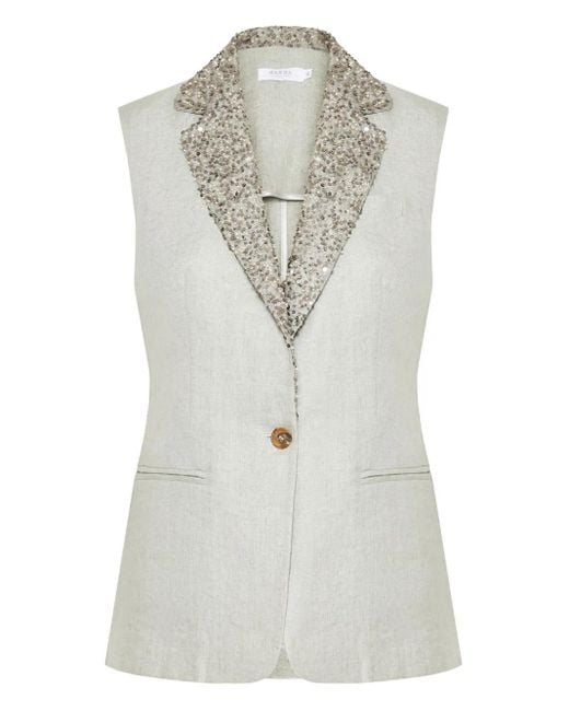 Barba Napoli White Collar-Embellished Waistcoat