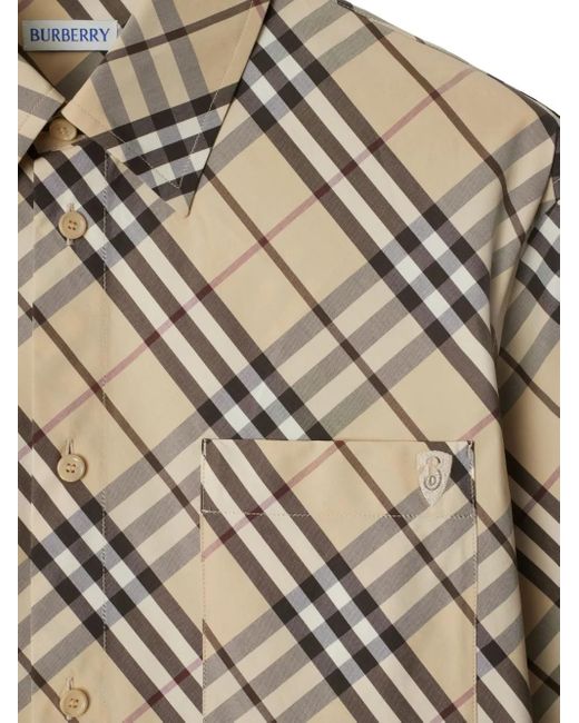 メンズ Burberry チェック シャツ Brown