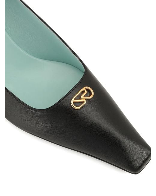 Sergio Rossi Black Surge Logo-Plaque Pumps