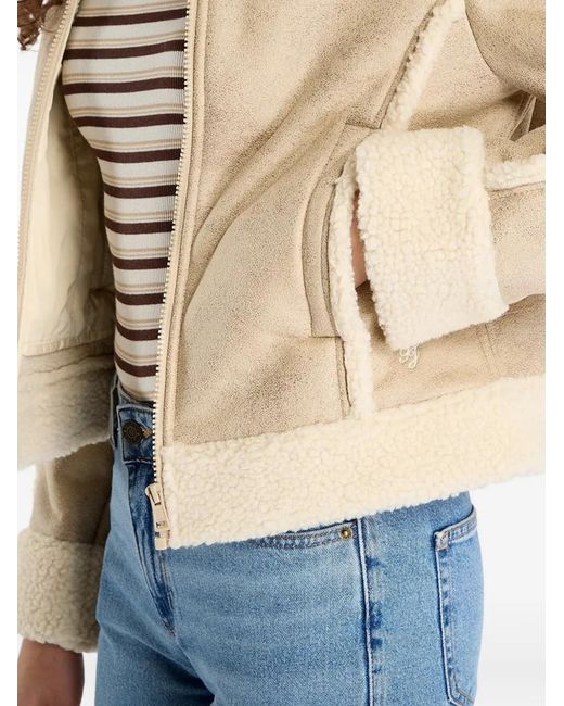 Guess Blue Faux-Shearling Trim Jacket