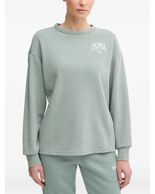 PUMA Green Logo-Print Sweatshirt
