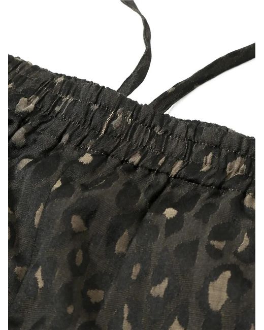 Needles Gray Leopard-Print Track Shorts for men