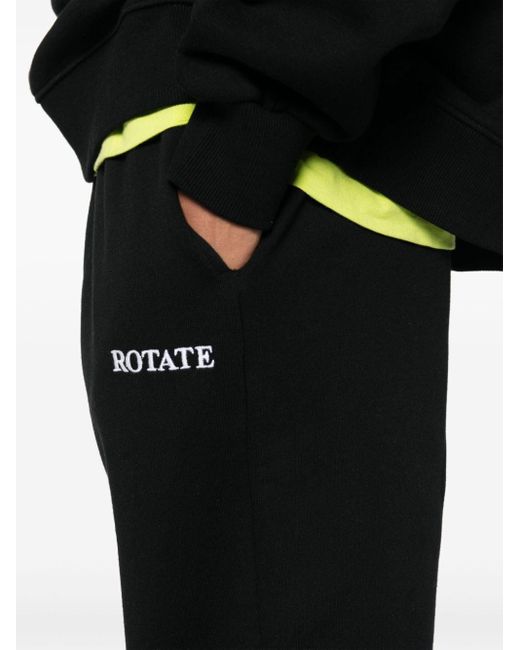 ROTATE BIRGER CHRISTENSEN Black Logo-embroidered Track Pants