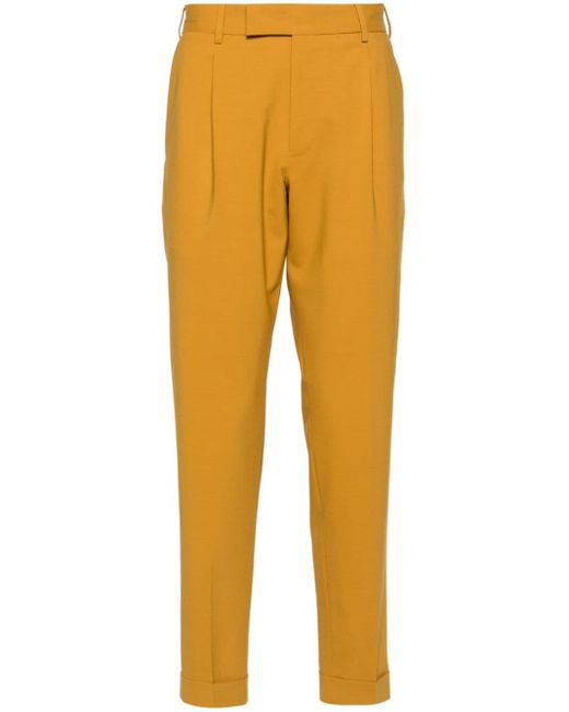 PT Torino Yellow Mid-rise Tailored Trousers for men