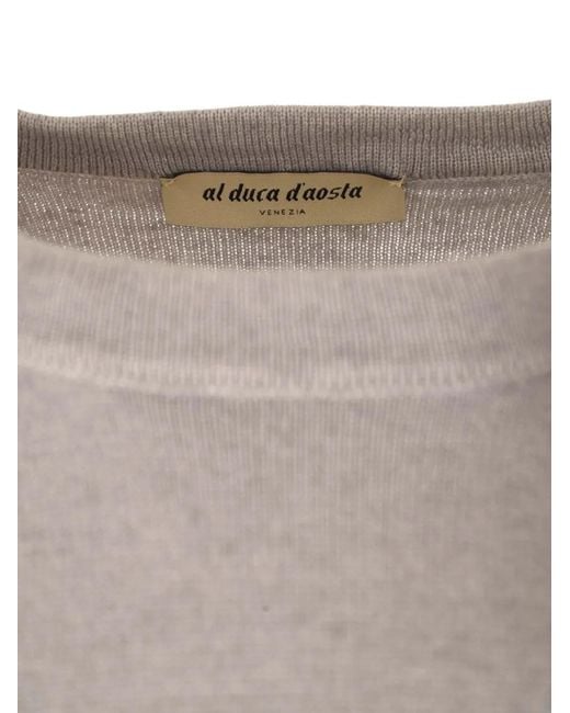Al Duca D'aosta Gray Crew-Neck Sweater for men