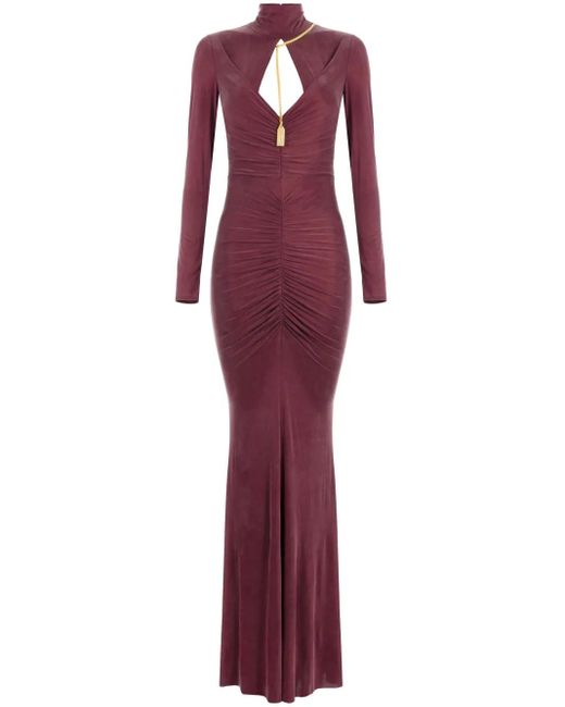 Elisabetta Franchi チェーントリム マキシドレス Red