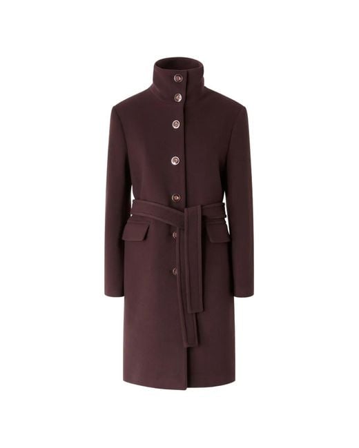 Pinko Purple Belted Button-Down Coat