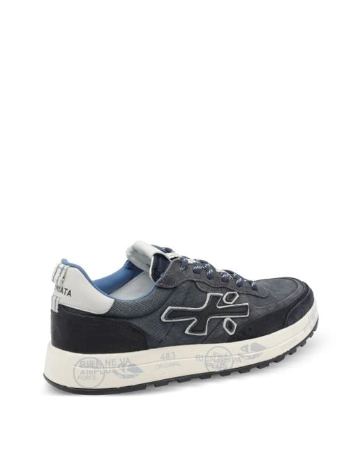 Premiata Blue Nous Lace-Up Suede Sneakers for men