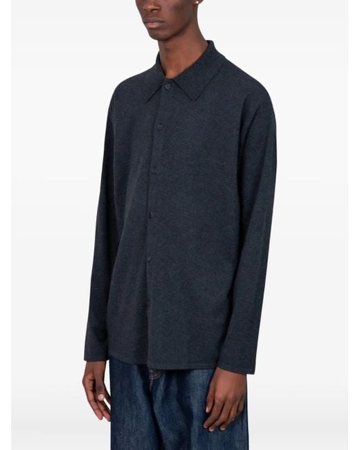 Auralee Blue Button Fastening Cardigan for men