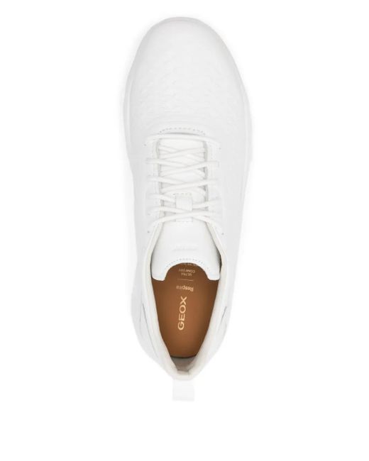 Geox White Lace-Up Sneakers