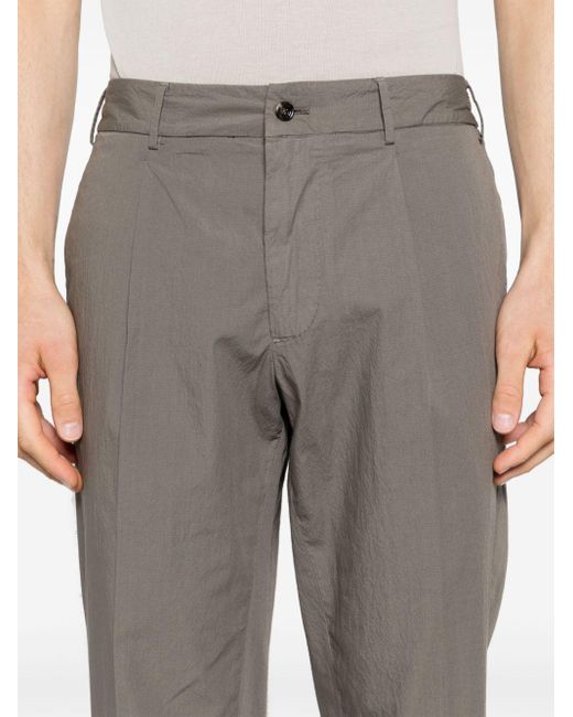 Dell'Oglio Gray Mid-rise Tapered Trousers for men