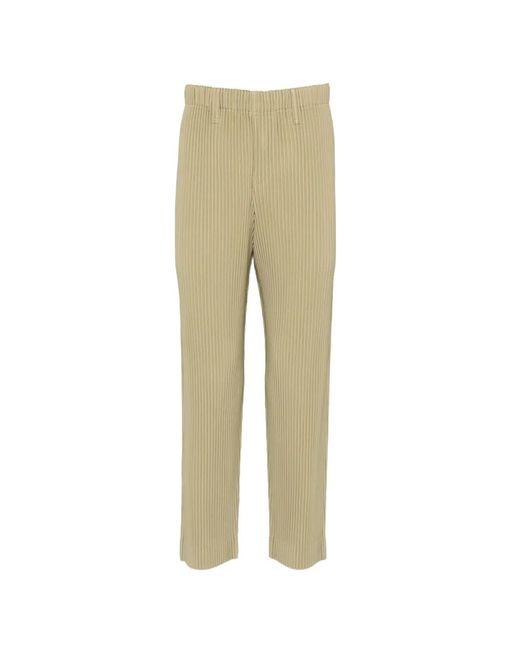 Homme Plissé Issey Miyake Natural Pleated Trousers for men