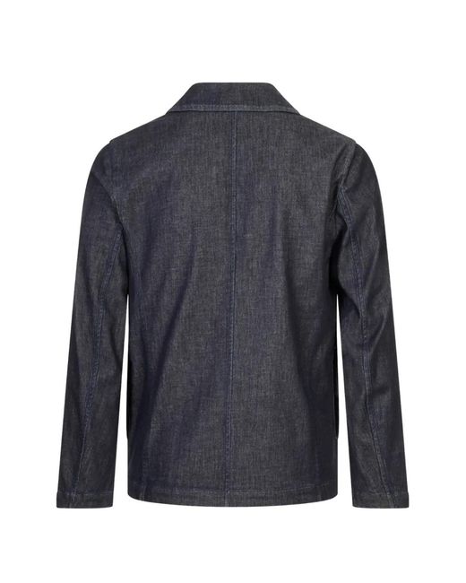 Canali Blue Patch-Pocket Denim Jacket for men