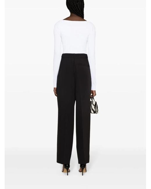 McQueen White Square-Neck Fine-Knit Top