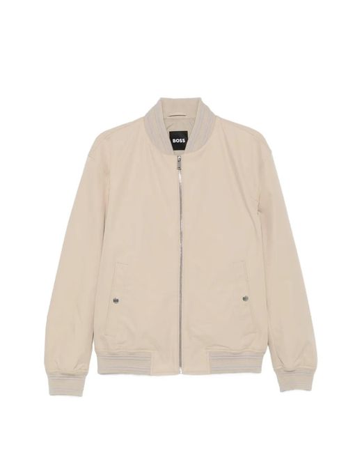 Boss Natural Zip-Up Bomber Jacket for men