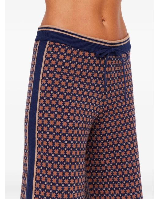 The Upside Purple Lumiere Juniper Geometric-Pattern Track Pants