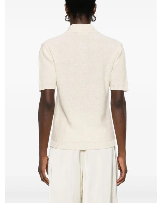 Fabiana Filippi White Knitted Polo Top