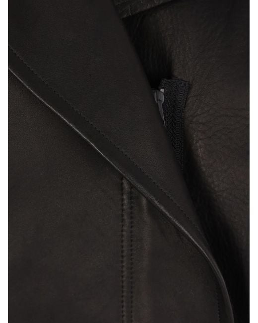 Yohji Yamamoto Jas Met Pofmouwen En Ceintuur in het Black