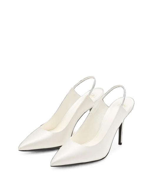 ALEVI White Danielle Xtal Slingback Pumps